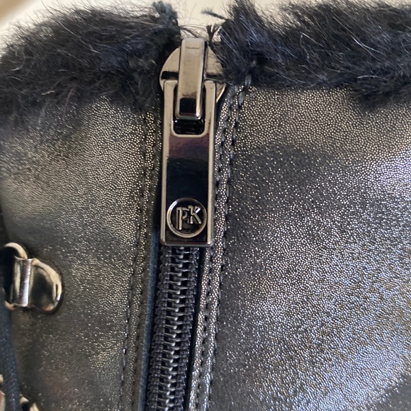 Peter Kaiser Leather Lace Up Ankle Boots Silver Gray - Picture 3 of 16